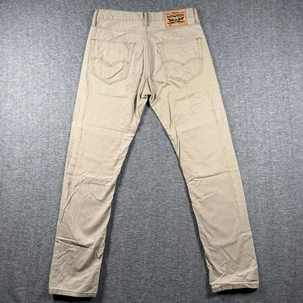 Levis 508 Jeans Mens 29x29 Beige Tapered Leg Regular Fit Denim Casual Pants